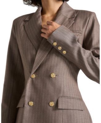 Maniere De Voir Maia Pinstripe Blazer