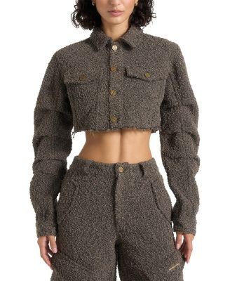 Maniere De Voir Catherine Cropped Boucle Jacket