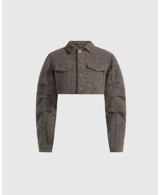 Maniere De Voir Catherine Cropped Boucle Jacket