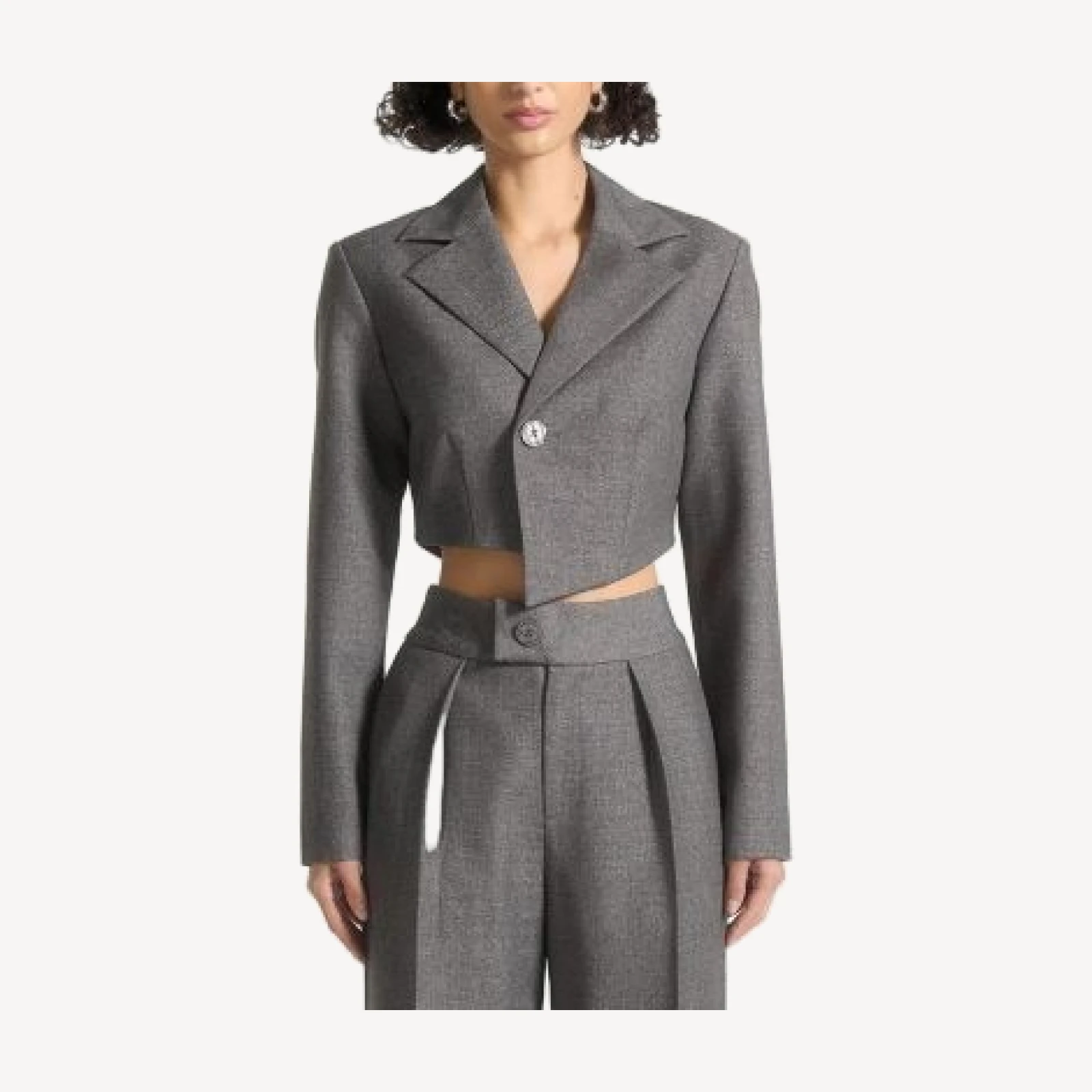 Maniere De Voir Dina Asymmetric Tailored Cropped Blazer