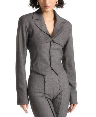 Maniere De Voir Lise Crop Blazer and Bandeau Set