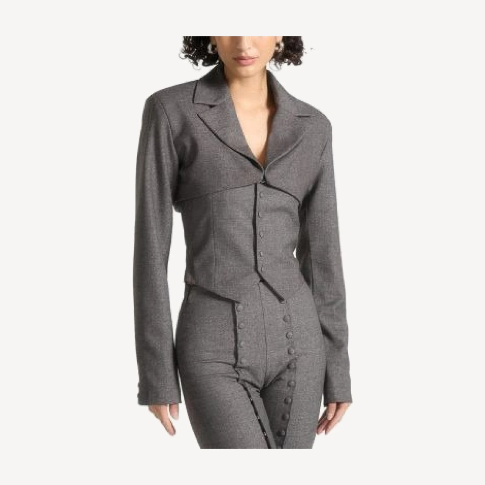 Maniere De Voir Lise Crop Blazer and Bandeau Set