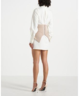 Maniere De Voir Corset Shirt Dress