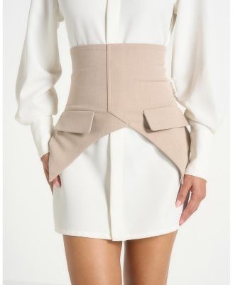 Maniere De Voir Corset Shirt Dress