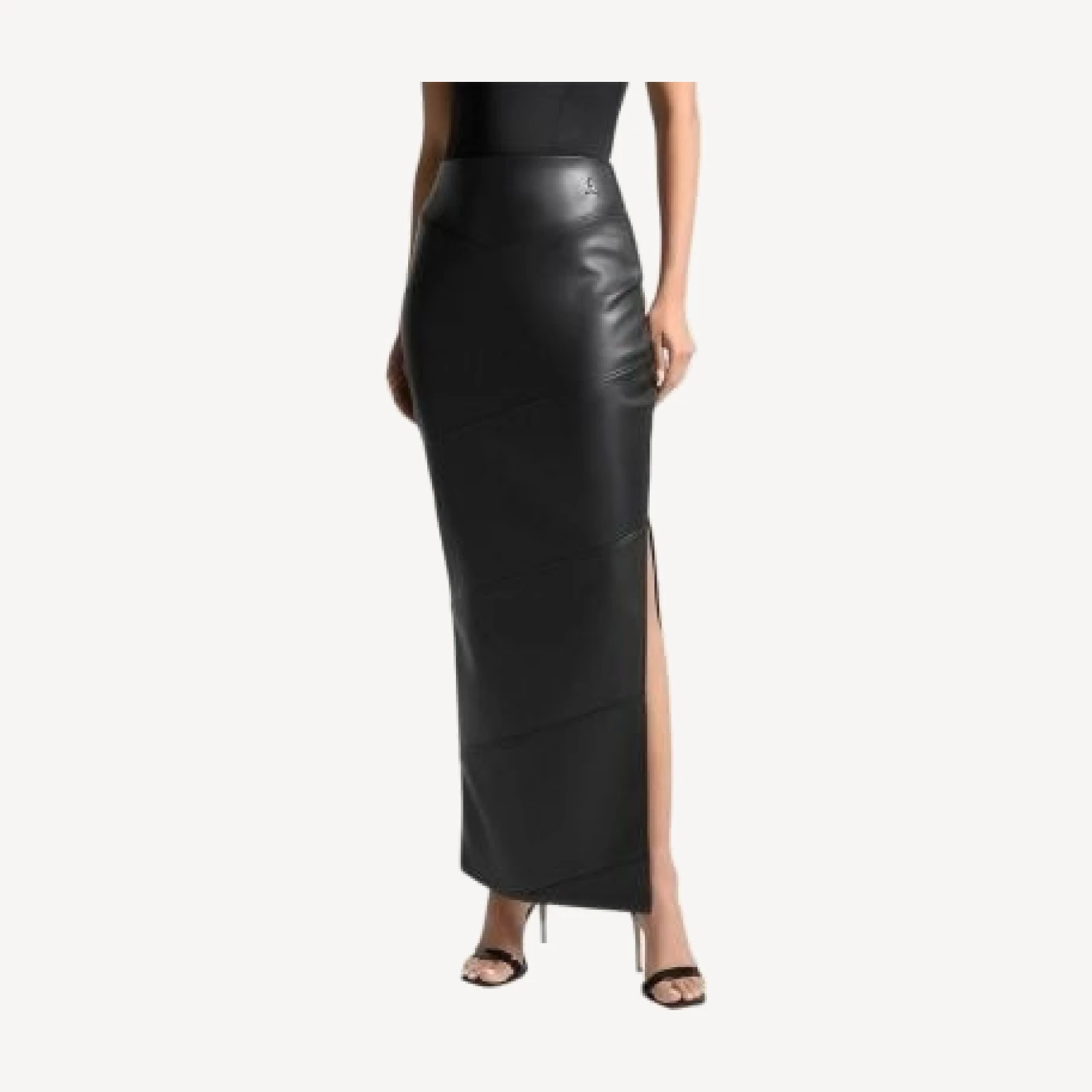 Maniere De Voir Daisy Leather Midaxi Skirt
