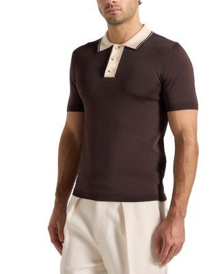 Maniere De Voir Roux Contrast Detail Luxe Knit Polo Shirt