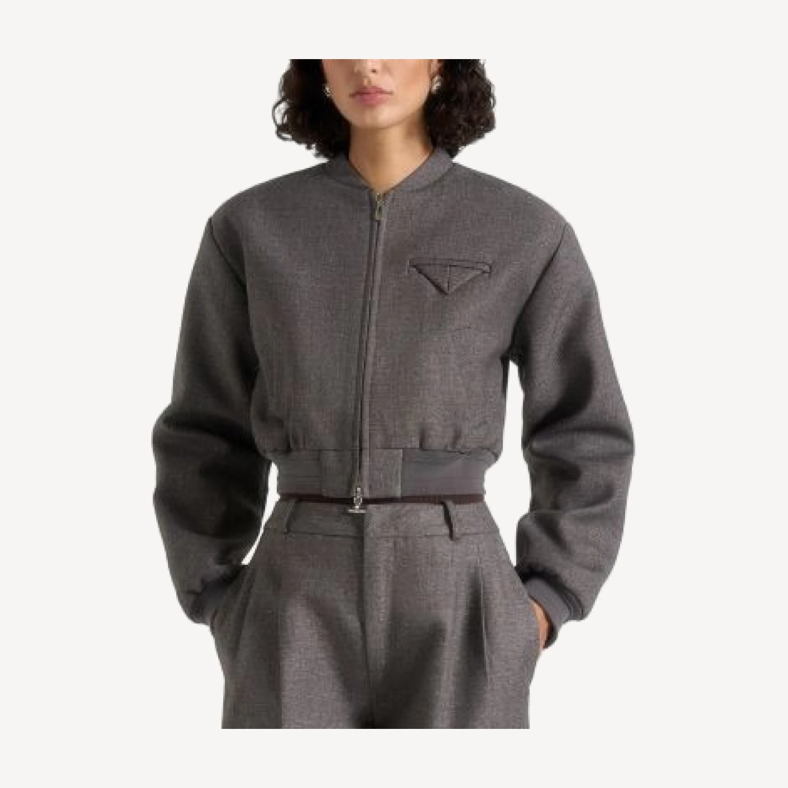 Maniere De Voir Monique Exaggerated Shoulder Bomber Jacket