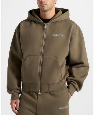 Maniere De Voir Js002 Unisex Signature Relaxed Fit Zip Hoodie