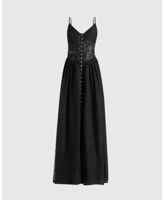 Maniere De Voir Rosie Lace Corset Maxi Dress