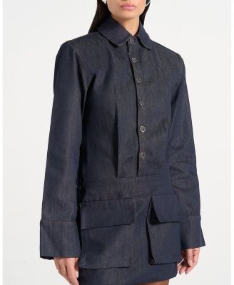 Maniere De Voir Laure Cargo Shirt Mini Dress