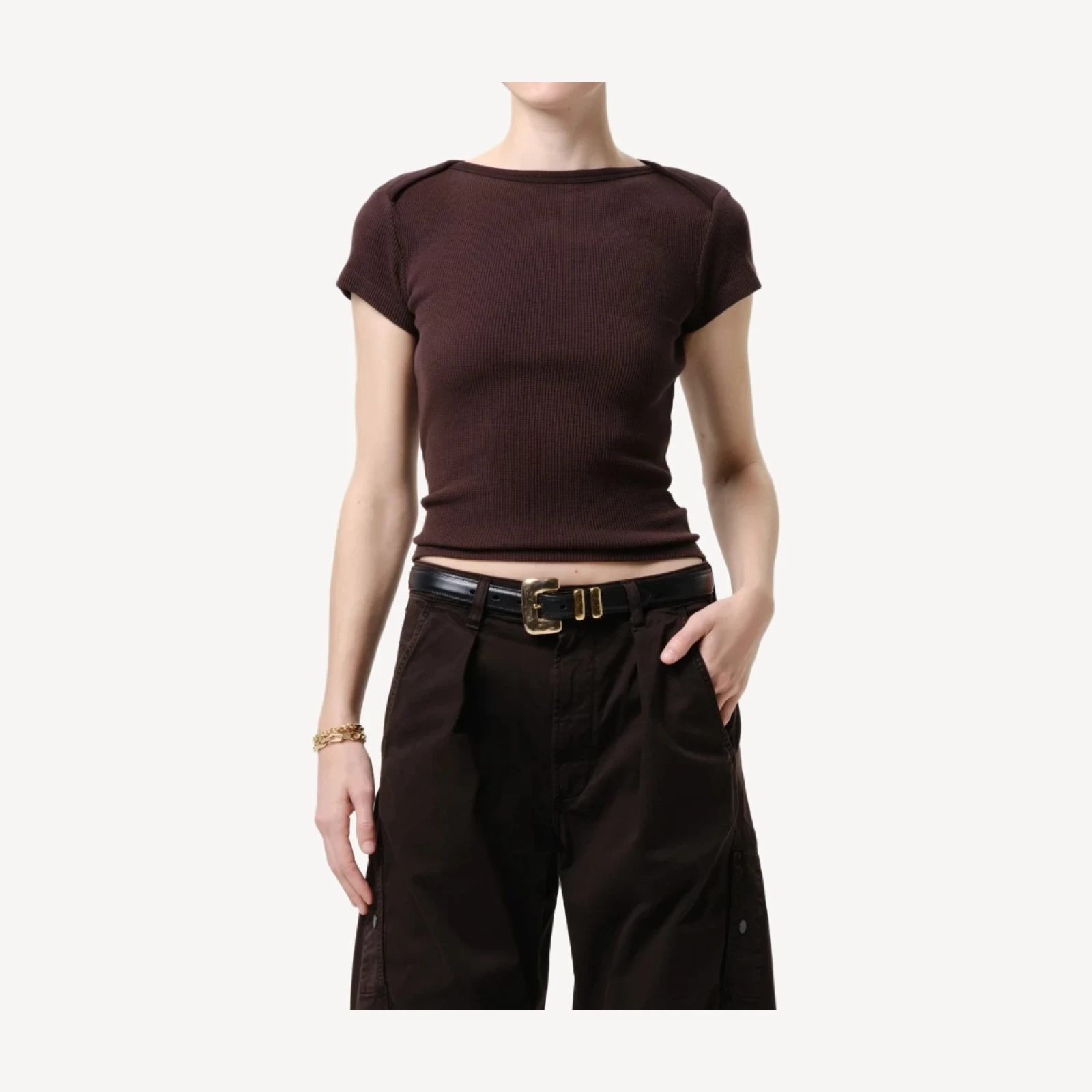 Baby Waffle Tee in Chocolate