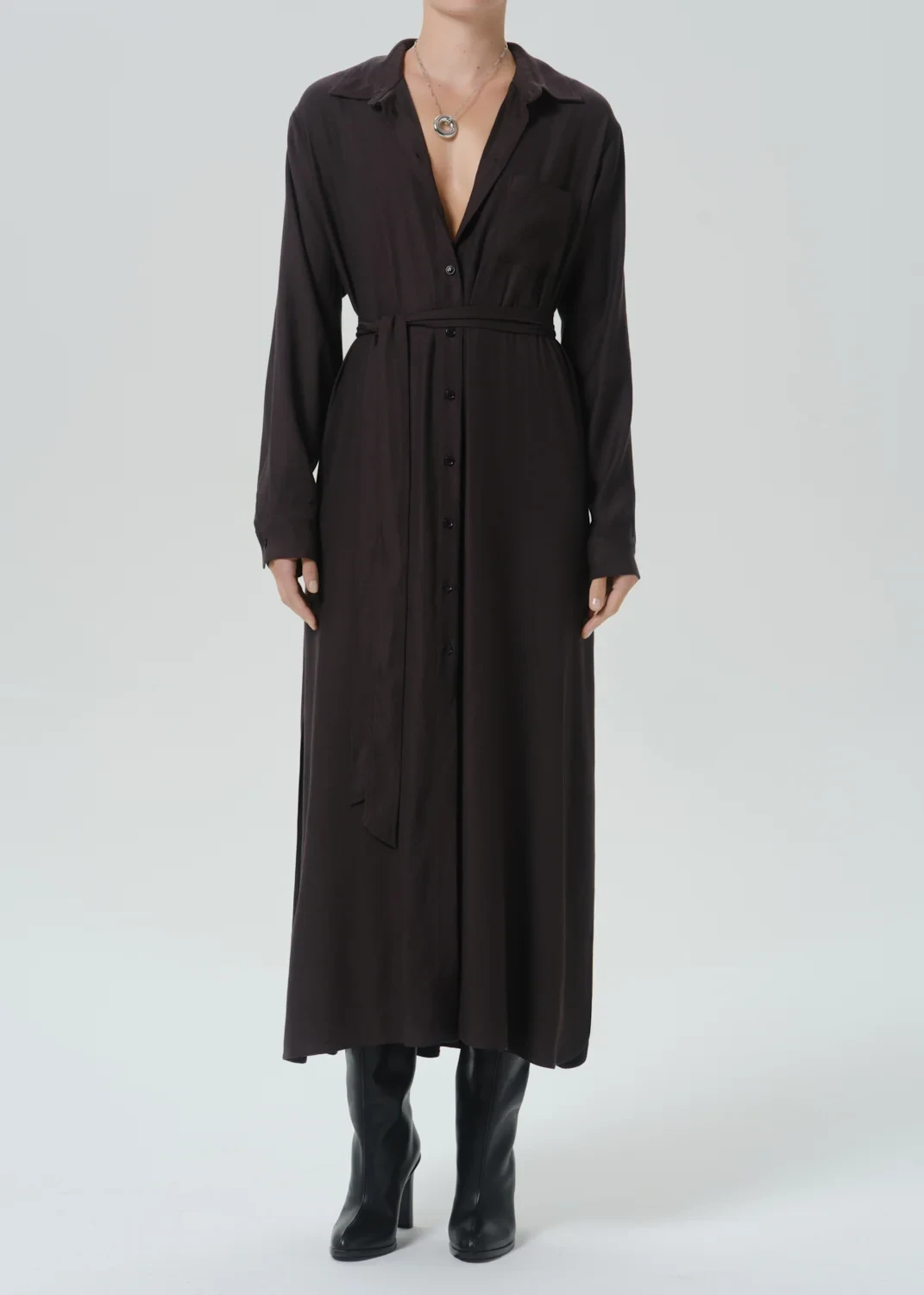 Camillia Portofino Twill Dress in Brown