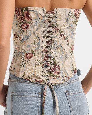Maniere De Voir Scarlett Tapestry Lace Up Corset