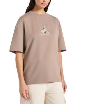 Maniere De Voir Ts008 Unisex Floral Eiffel Cotton T-shirt