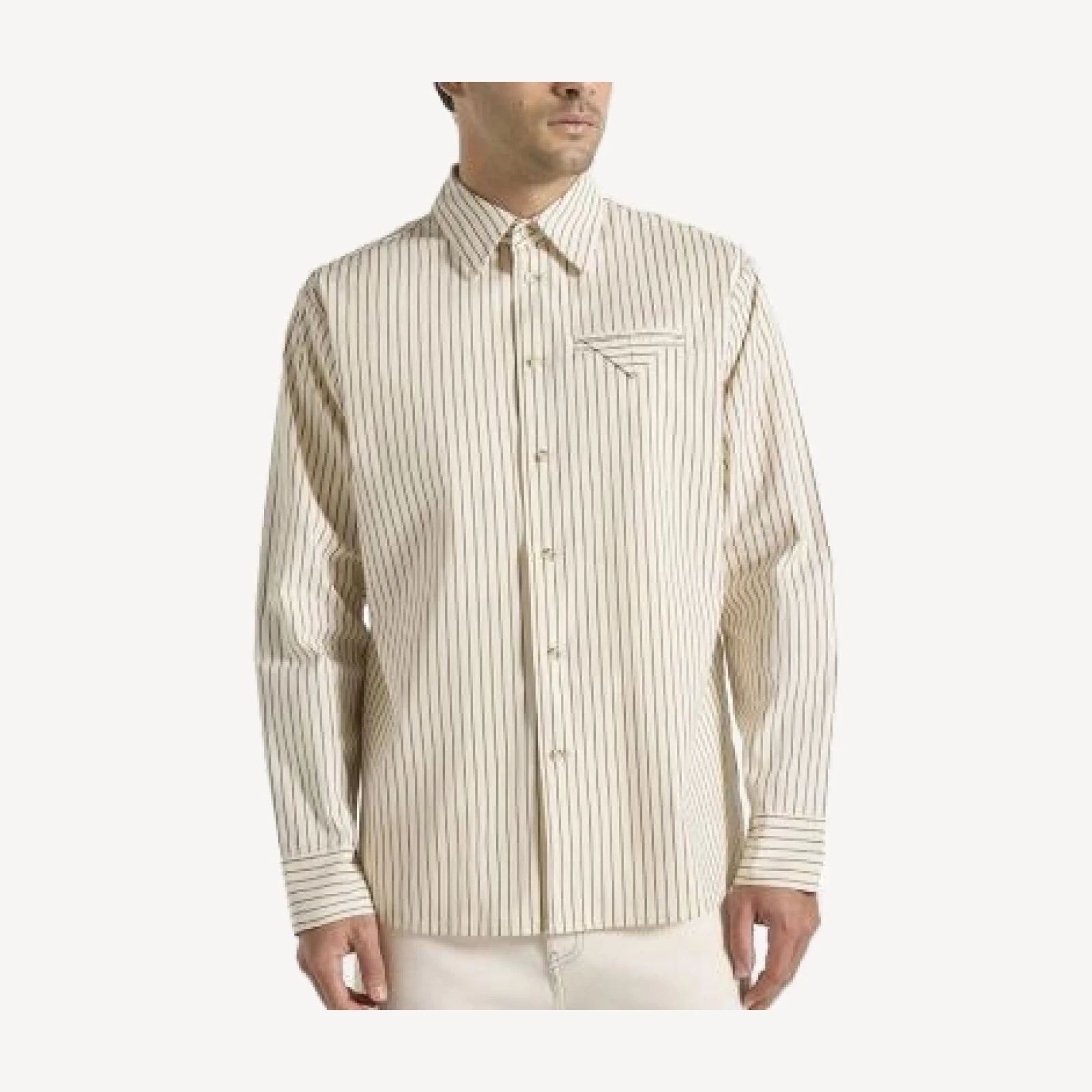 Maniere De Voir Ronnie Unisex Pinstripe Long Sleeve Shirt