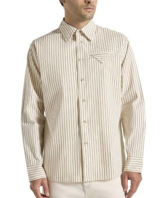 Maniere De Voir Ronnie Unisex Pinstripe Long Sleeve Shirt
