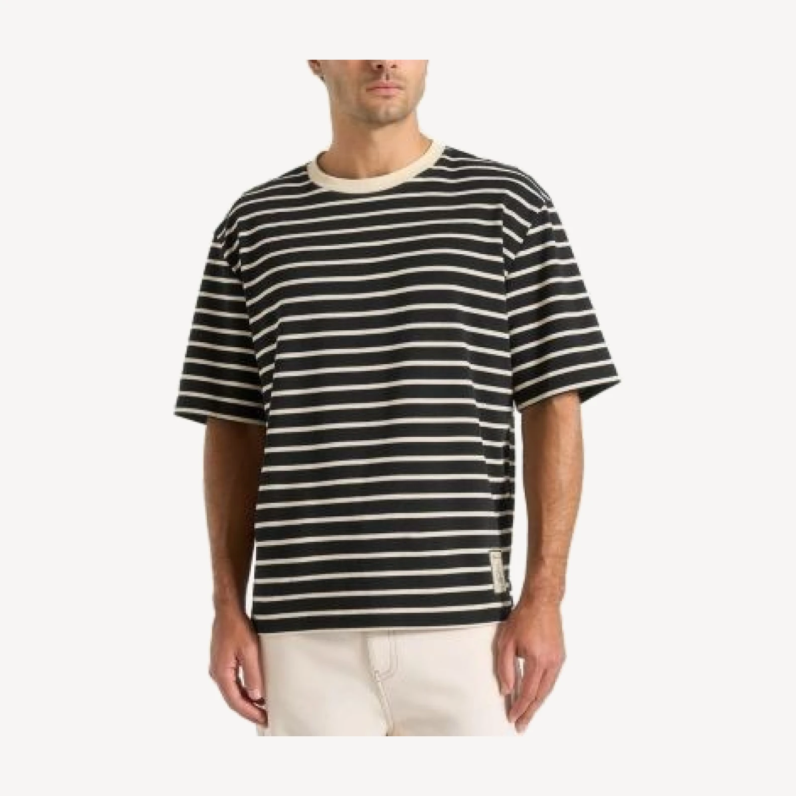 Maniere De Voir Riley Unisex Striped Relaxed Fit Cotton T-shirt