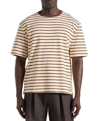 Maniere De Voir Riley Unisex Striped Relaxed Fit Cotton T-shirt