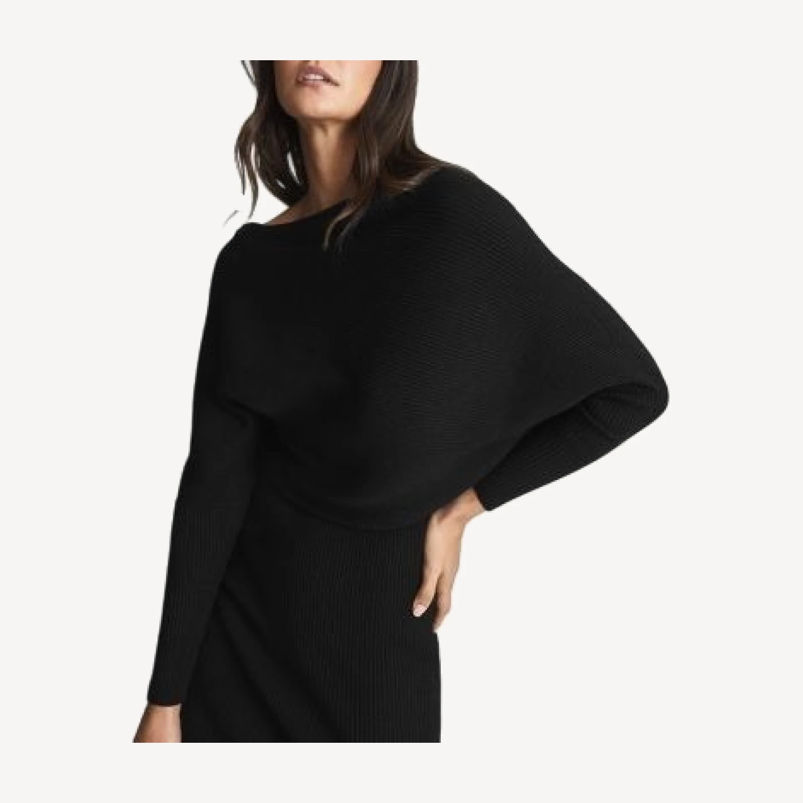 Reiss Lara Off-The-Shoulder Ribbed Midi Dress