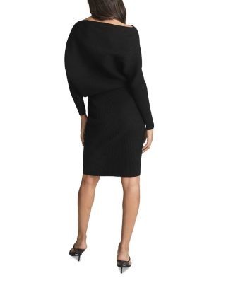 Reiss Lara Off-The-Shoulder Ribbed Midi Dress