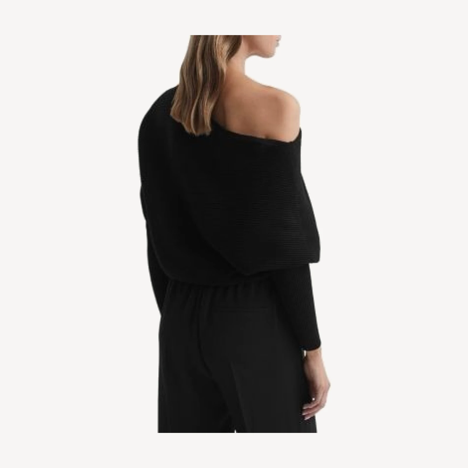 Reiss Lorna Asymmetric Draped Knitted Jumper