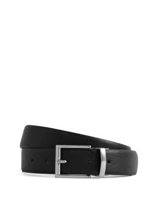 Reiss Men's Ricky Saffiano/Smooth Reversible Leather Belt