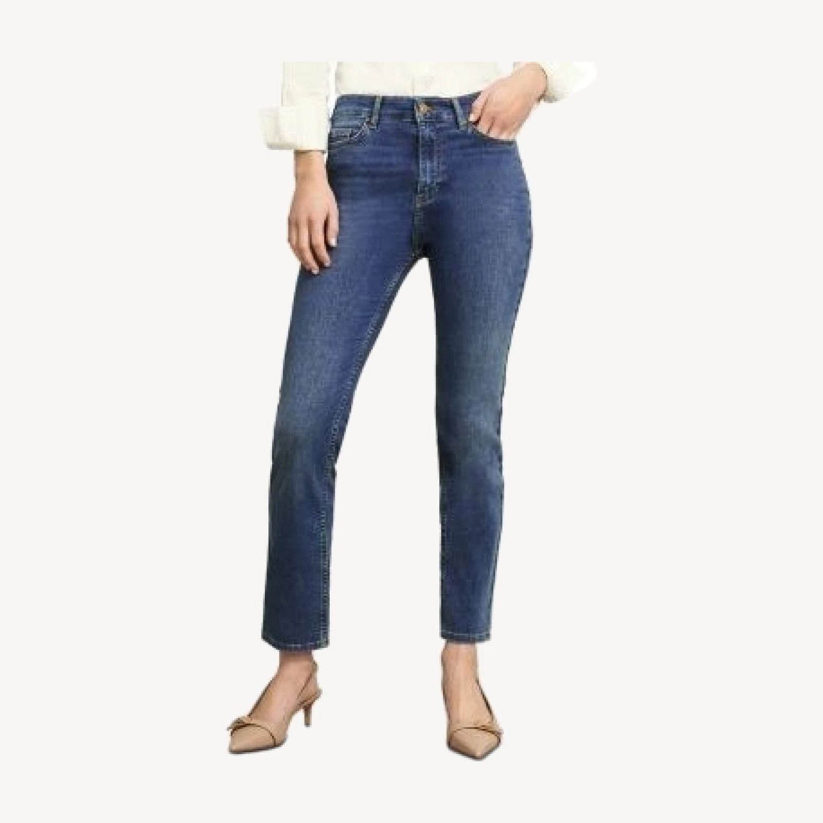 Hobbs London Macy Slim Leg Jeans in Mid Wash