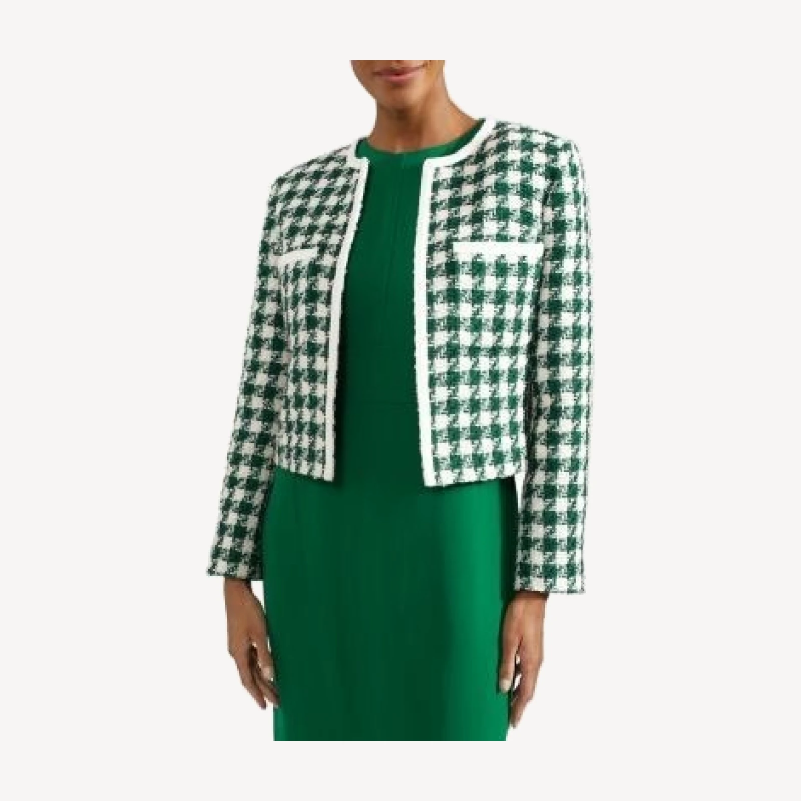Hobbs London Genevieve Houndstooth Checkered Jacket