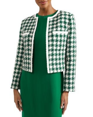 Hobbs London Genevieve Houndstooth Checkered Jacket