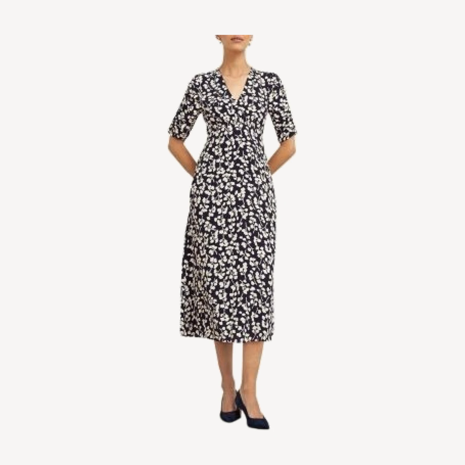 Hobbs London Bonnie Floral Print Midi Dress