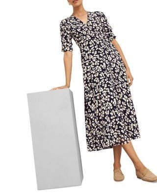 Hobbs London Bonnie Floral Print Midi Dress