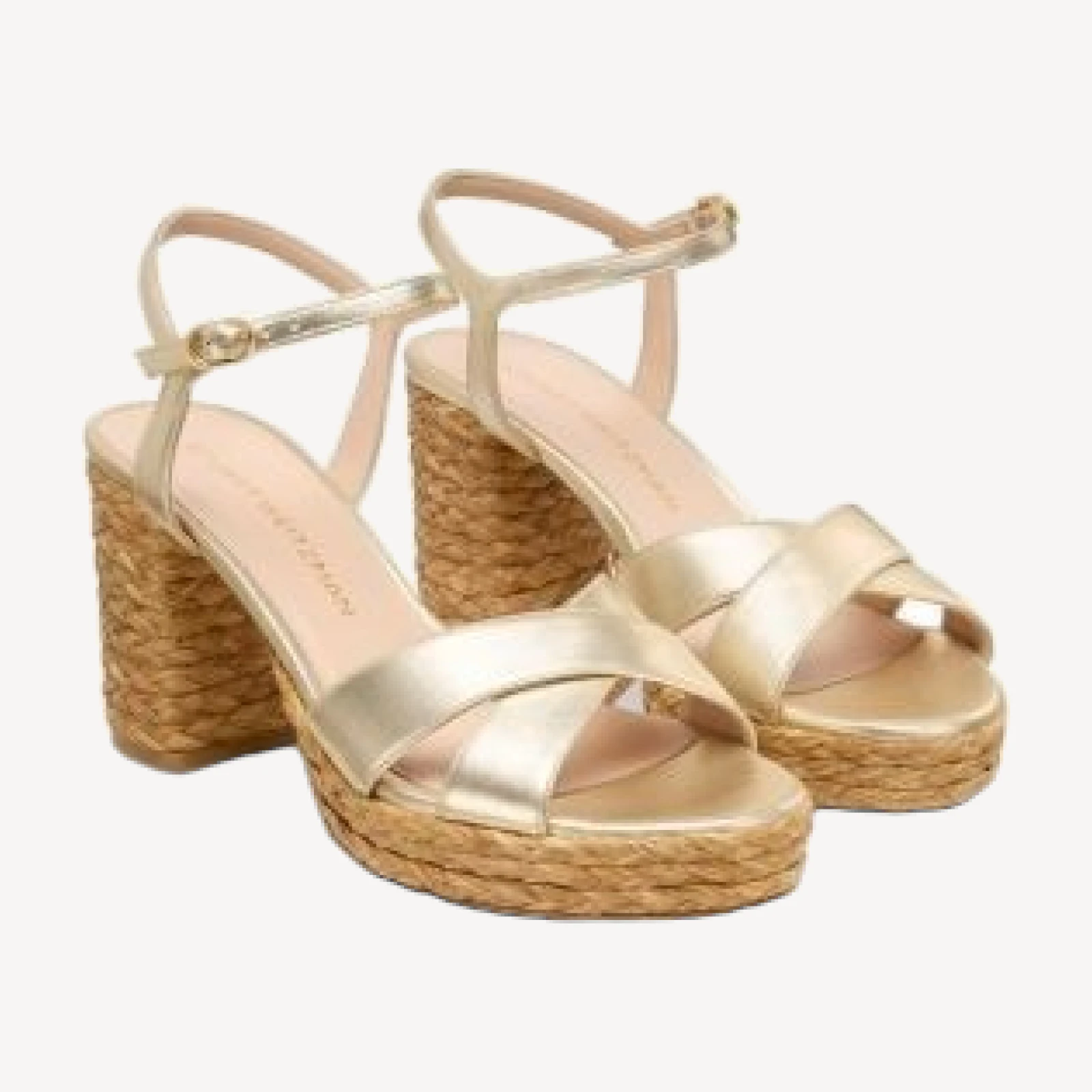 Stuart Weitzman Women's Dayna Leather Espadrille Platform Sandals