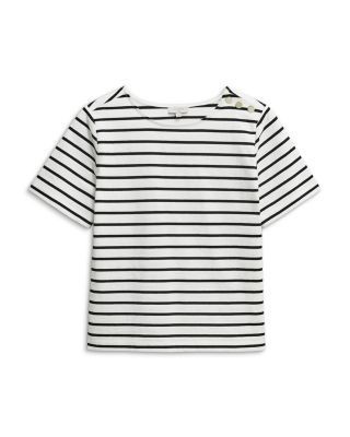 Hobbs London Bethan Striped Crewneck Top