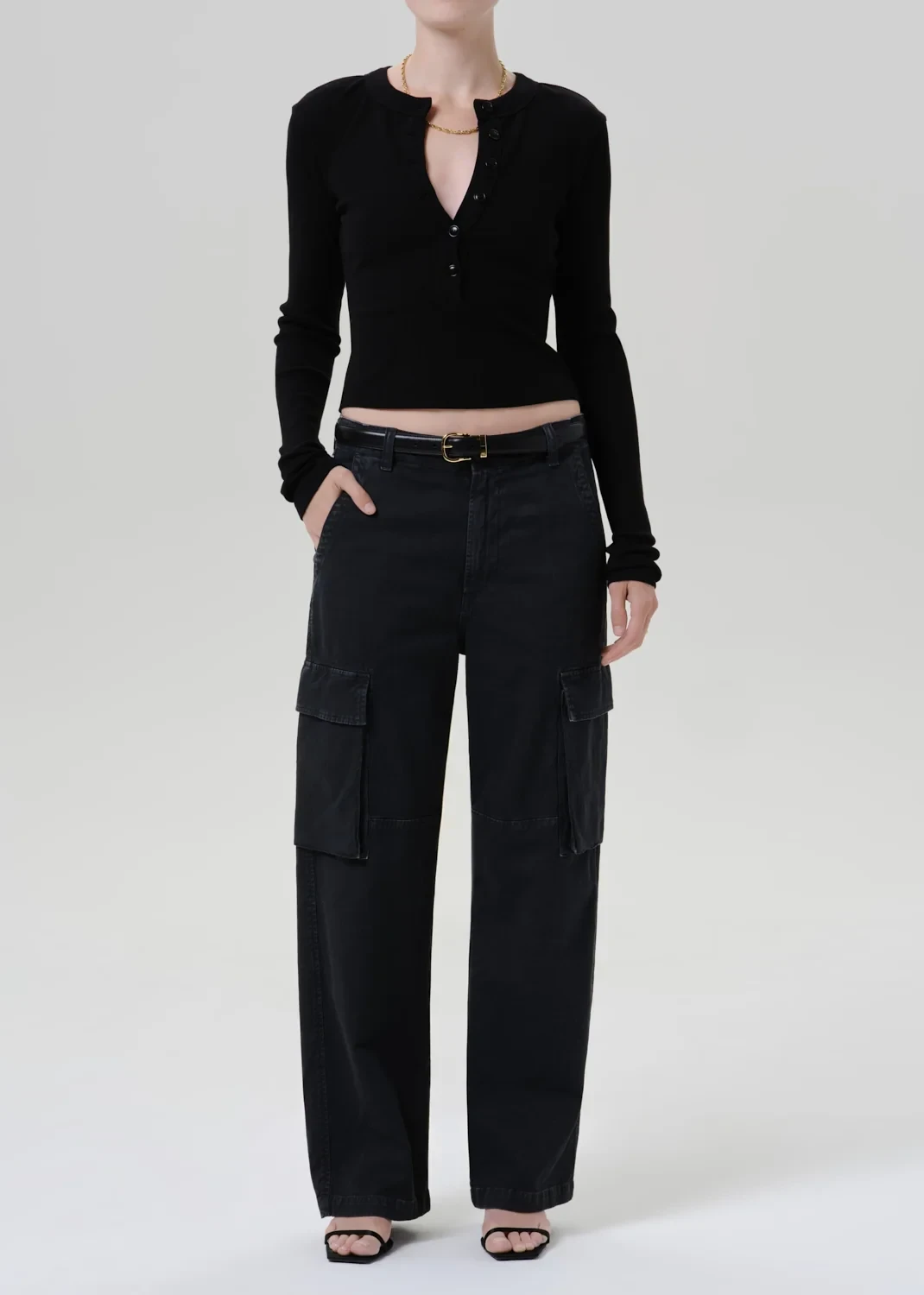 Esme Cargo Trouser in Washed Black