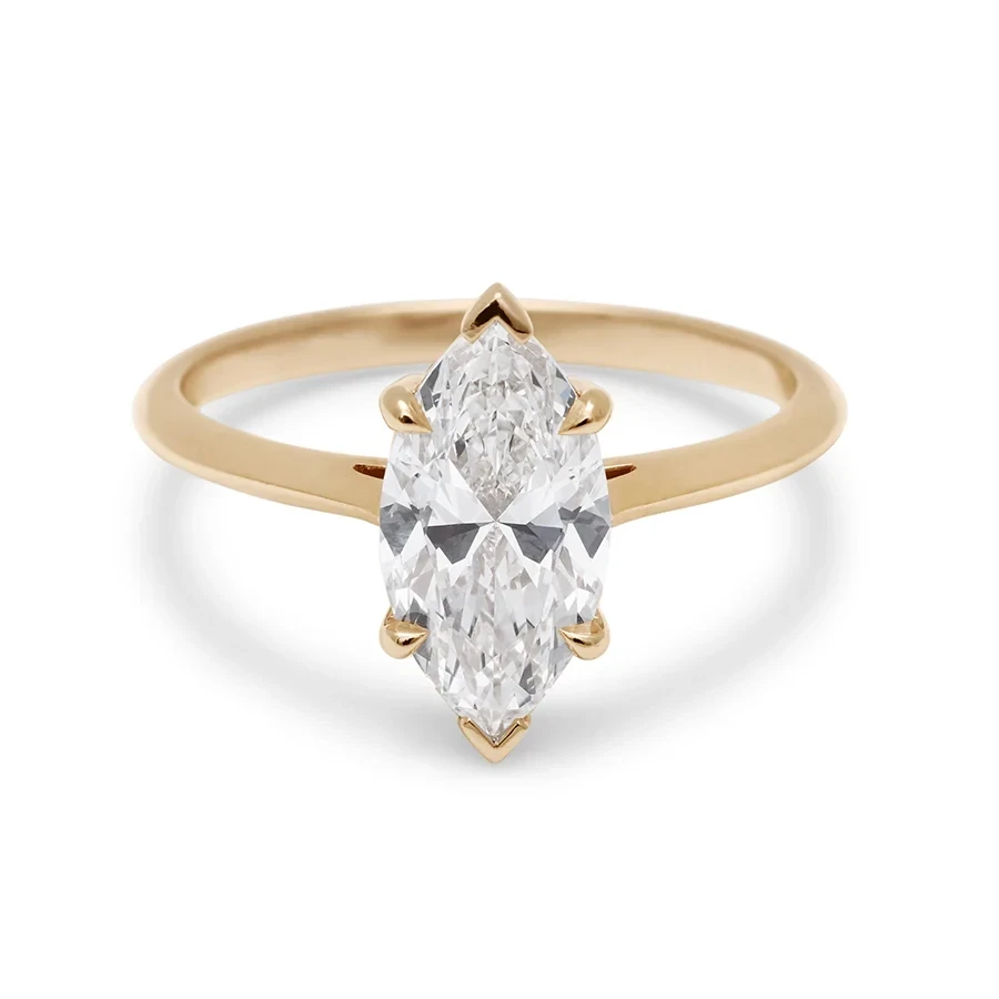 Marquise Bea Solitaire Ring - 14k Gold & White Diamond (1.50ct)