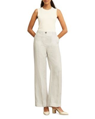 Hobbs London Groombridge Wide Leg Linen Trousers