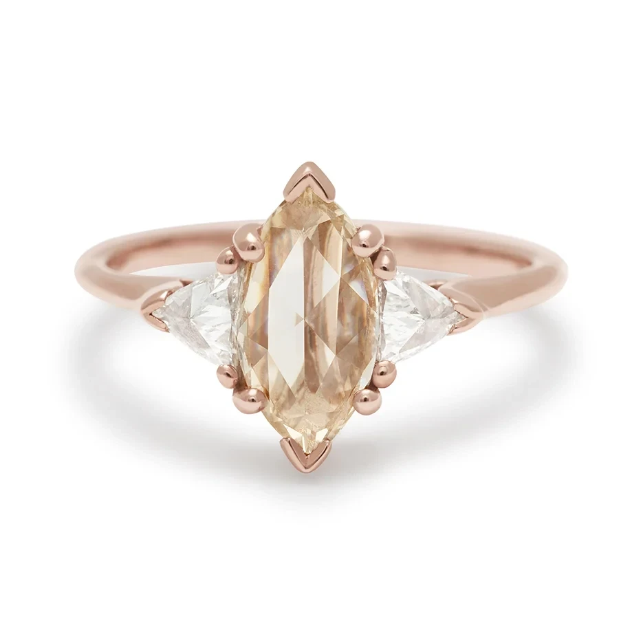Marquise Bea Ring - Rose Gold & Champagne Diamond