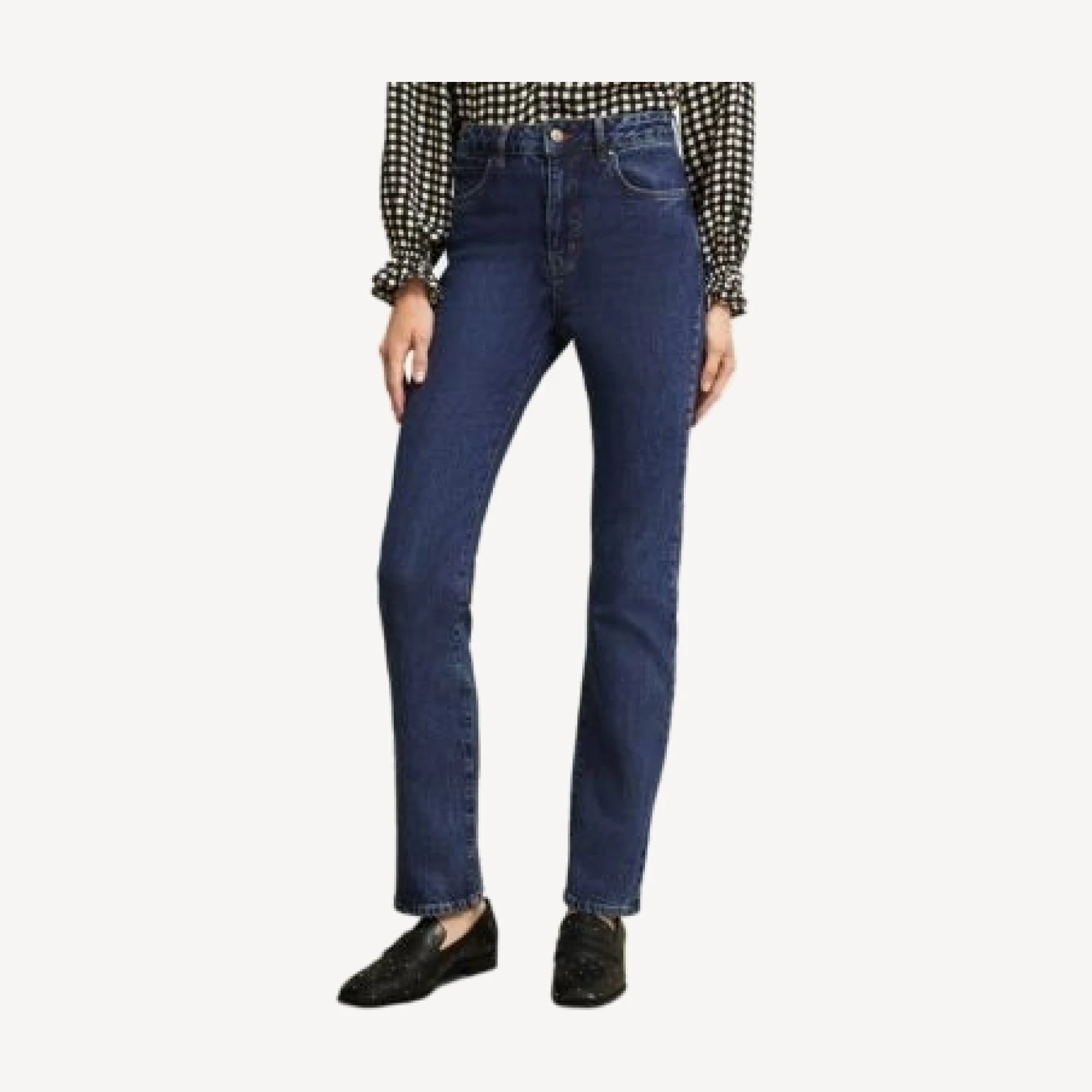 Hobbs London Foley High Rise Straight Leg Jeans in Dark Mid Wash