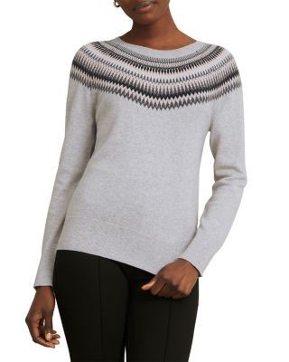 Hobbs London Greta Sparkle Fair Isle Crewneck Sweater