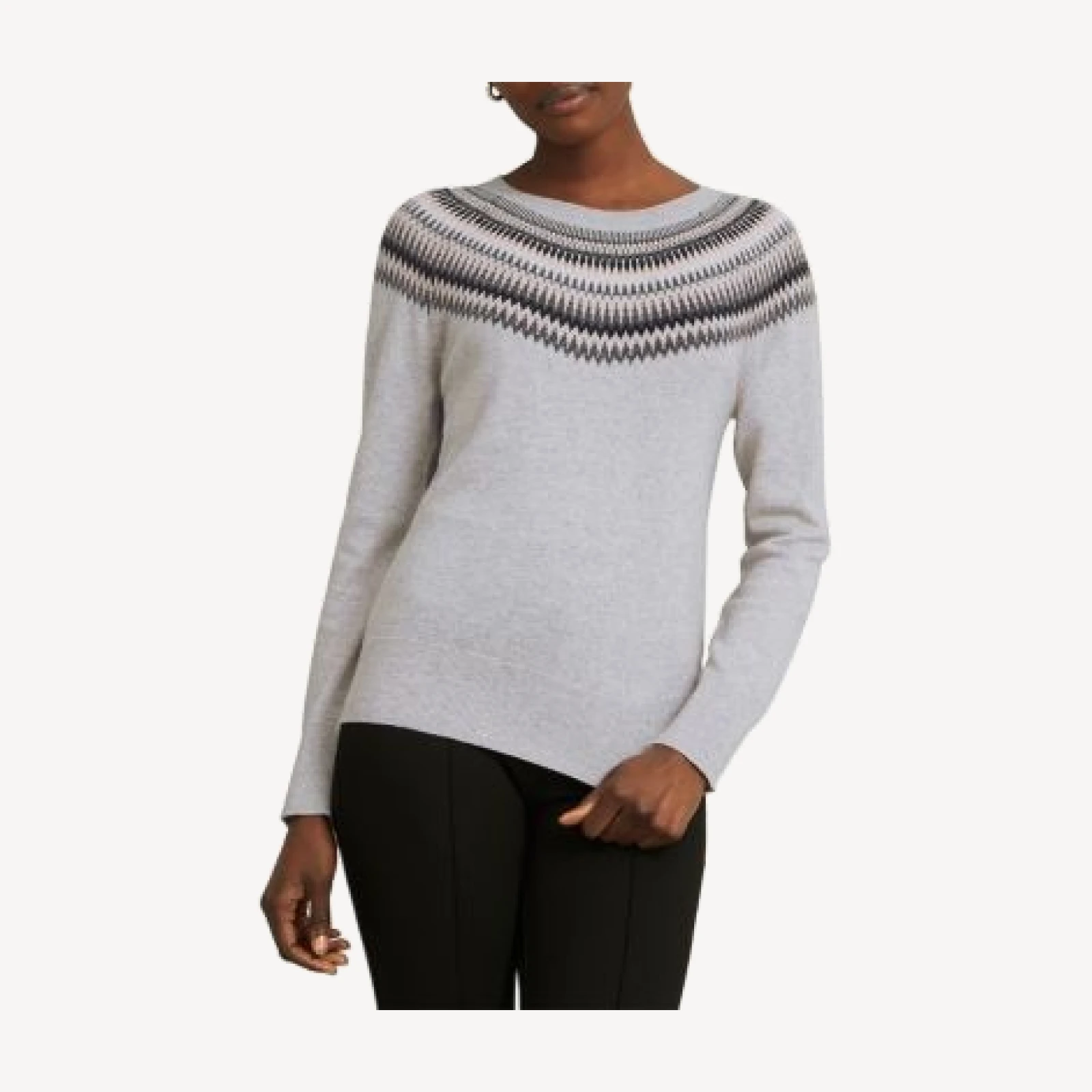 Hobbs London Greta Sparkle Fair Isle Crewneck Sweater
