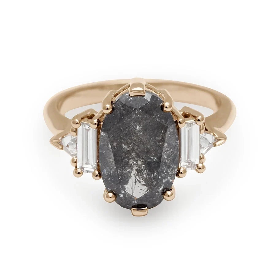 Theda Ring - Yellow Gold & Black Diamond (3.00ct)