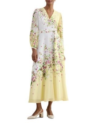 Hobbs London Petites Ariel Silk Floral Dress