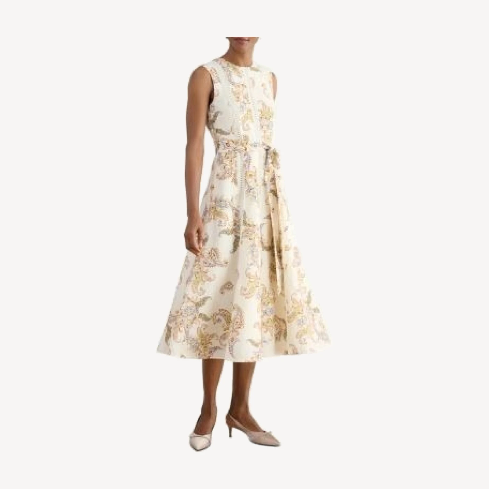 Hobbs London Uma Paisley Tie Waist Dress