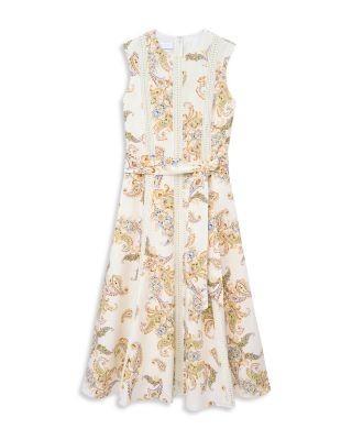 Hobbs London Petites Uma Paisley Tie Waist Dress
