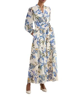 Hobbs London Petites Shanice Floral Tie Waist Shirt Dress