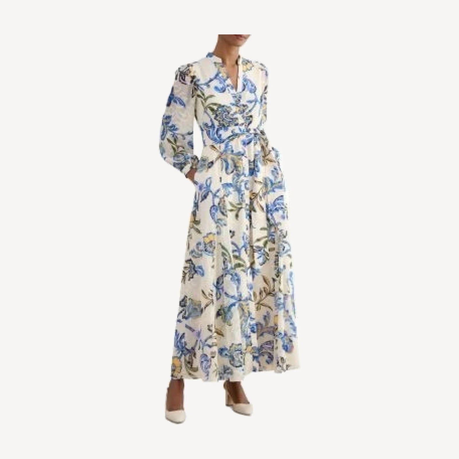 Hobbs London Petites Shanice Floral Tie Waist Shirt Dress