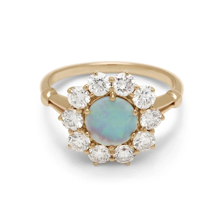 Celestine Ring - Yellow Gold & Opal