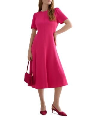 Hobbs London Camille Hammered Satin Midi Dress