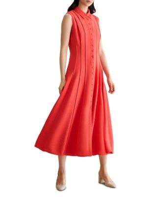 Hobbs London Petite Burghley Pleated Dress