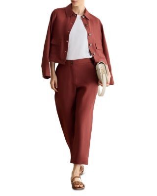 Hobbs London Lillie Cropped Linen Trousers